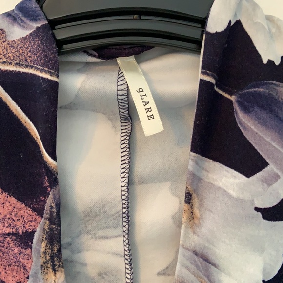 GLARE Dress Blue Floral Print Bodycon - Picture 3 of 4